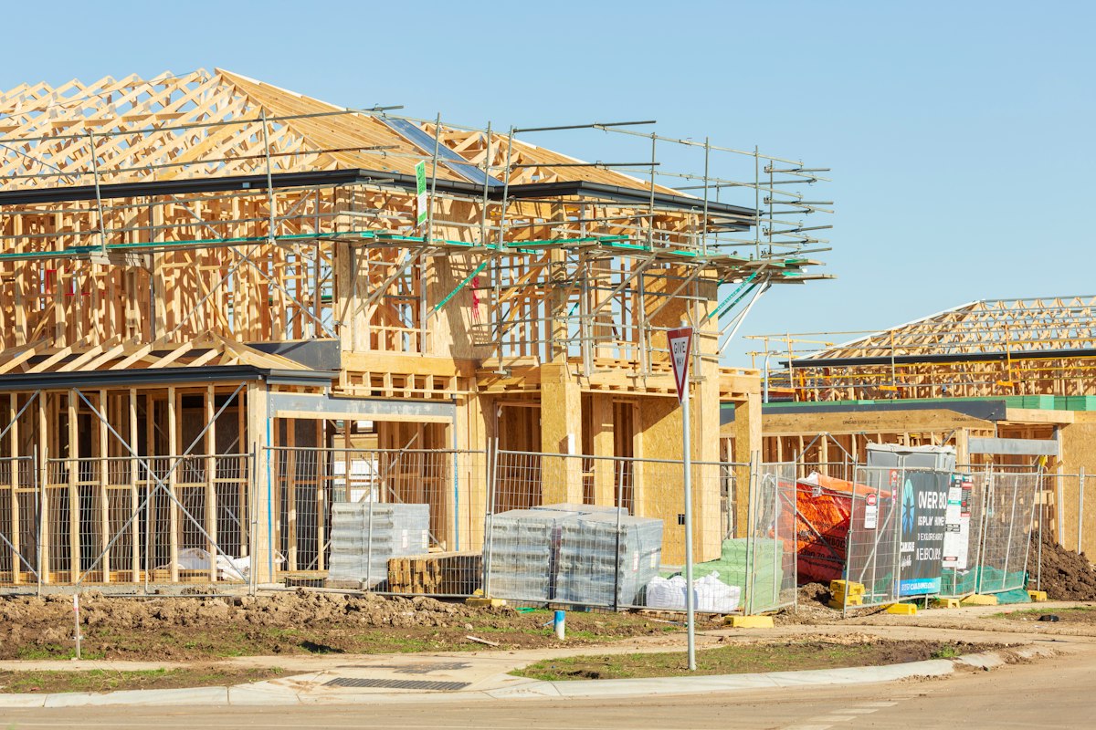 Luxury residential home construction with detailed architectural planning and design